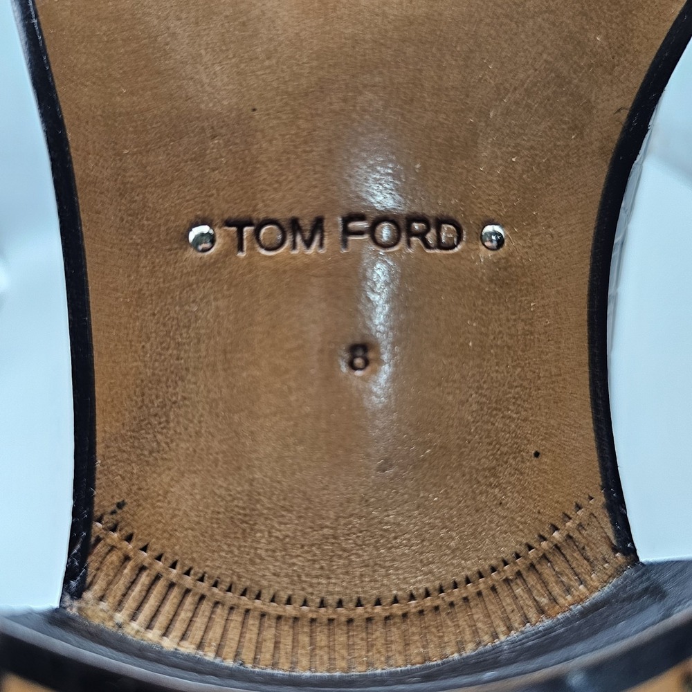 TOM FORD Men's Size 8 US Black Hainaut Croc-Effect Leather Chelsea Boots NWOB - Picture 8 of 8